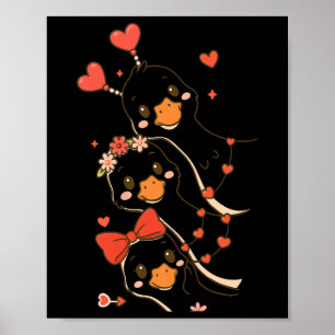 Cute Valentine Goose Coquette Funny Silly Goose Wo Poster