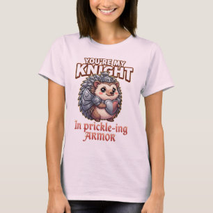 Cute Valentine Hedgehog – Knight in Prickly Armor T-Shirt