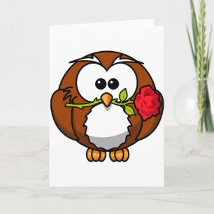 Cute Valentine Owl Holiday Card