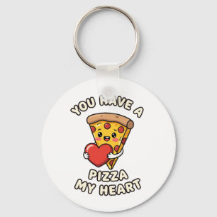 Cute Valentine Pizza Slice – Fun Romantic Gift for Keychain