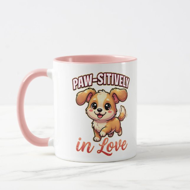 Cute Valentine Puppy – Paw-sitively in Love Mug