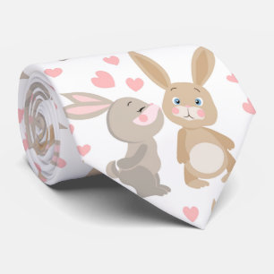 Cute Valentine Rabbits Tie