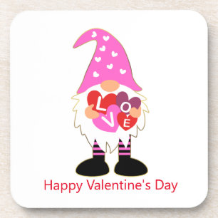 Cute Valentine’s Gnome dessous de verre en plastiq