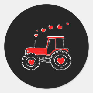 Cute Valentine Tractor Truck Baby Toddler Farm  Classic Round Sticker