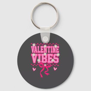 Cute Valentine Vibes Smile Face Valentines Day Gir Keychain