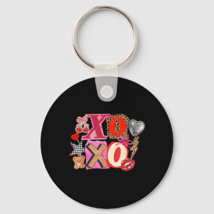 Cute Valentine XOXO Funny Valentine Hearts Lover Keychain