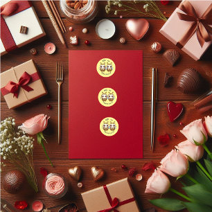 Cute Valentine's BEE Classic Round Sticker