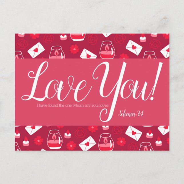 Cute Valentine's Bible Postcard (Front)