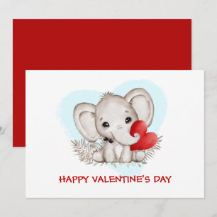 Cute Valentines card with the cutest elephant
