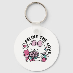 Cute Valentine's Cat Design – Feline the Love Keychain