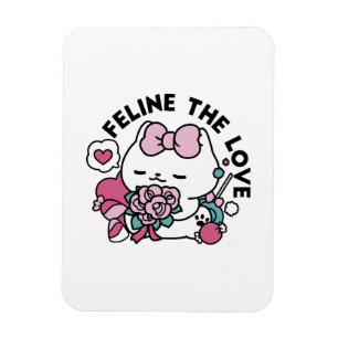 Cute Valentine's Cat Design – Feline the Love Magnet