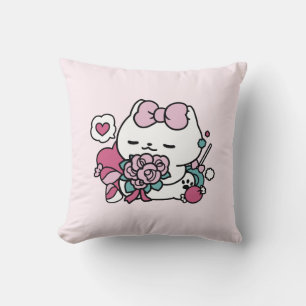 Cute Valentine's Cat Design – Feline the Love Throw Pillow