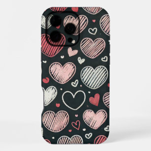 Cute Valentine's chalk hearts iPhone 16 Pro Max Case