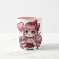 Cute Valentine's day anime girl