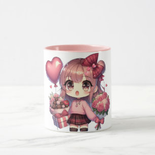 Cute Valentine's day anime girl Mug
