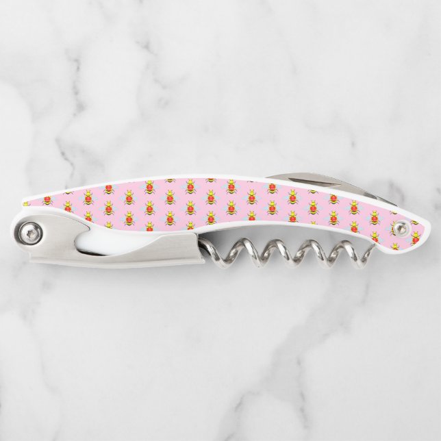 Cute Valentines Day Bee Corkscrew (Front)