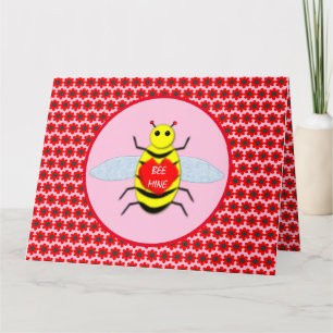 Cute Valentines Day Bee Custom Card