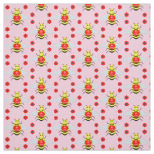Cute Valentines Day Bee Fabric