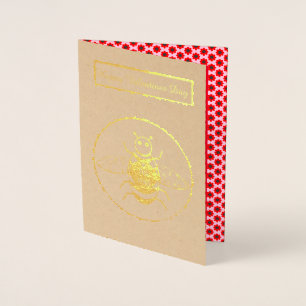 Cute Valentines Day Bee Foil Card