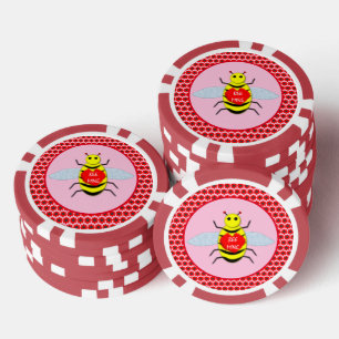 Cute Valentines Day Bee Poker Chips