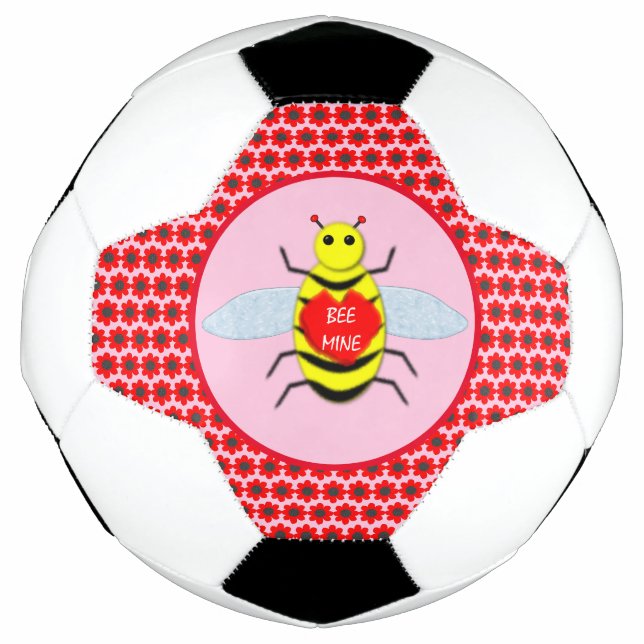 Cute Valentines Day Bee Soccer Ball (Front)