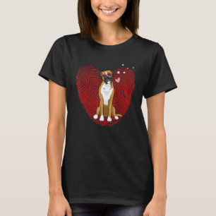 Cute Valentines Day Boxer Graphic Heart Dog T-Shirt