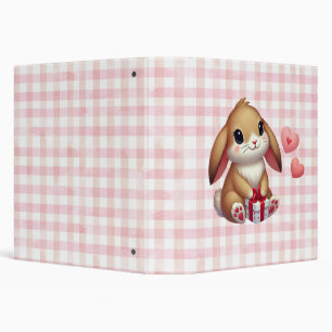Cute Valentine's Day bunny rabbit Binder