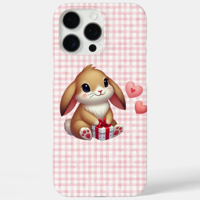 Cute Valentine's Day bunny rabbit  Case-Mate iPhone Case (Back)