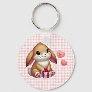 Cute Valentine's Day bunny rabbit Keychain