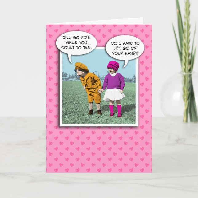 Cute Valentine's Day card: Hide and Seek Holiday Card (Front)