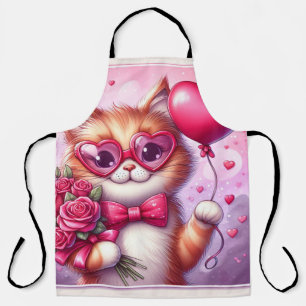 Cute Valentine's day cat/kiten Apron