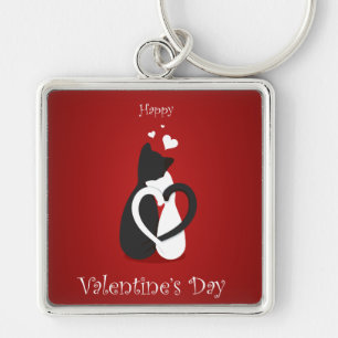 Cute Valentine's Day Cats Love Keychain