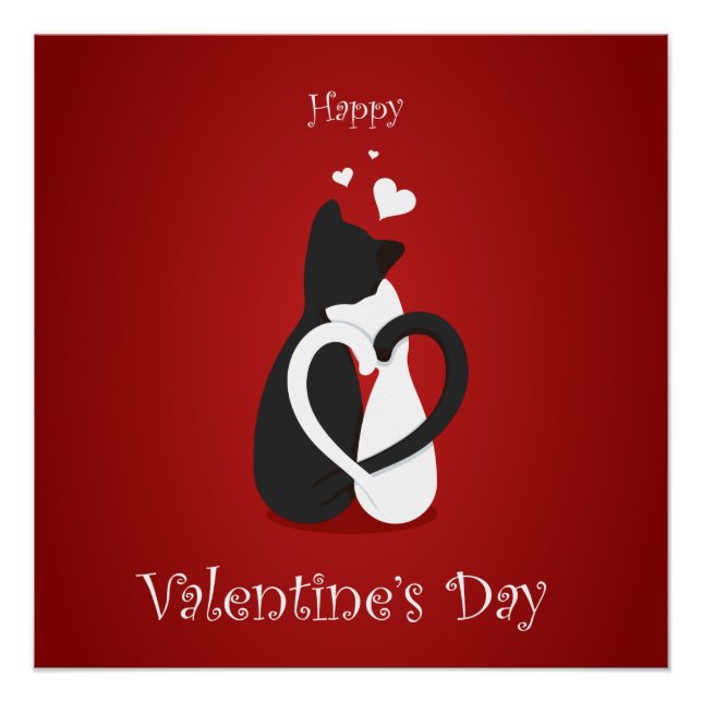 Cute Valentine's Day Cats Love Poster (Front)