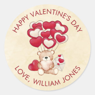 Cute Valentines Day Classmates Coworkers Favours Classic Round Sticker