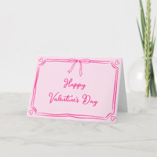 Cute Valentine's Day Coquette Bow Girly Pink  Card