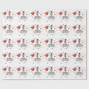 Cute Valentine's day couple hearts custom Wrapping Paper
