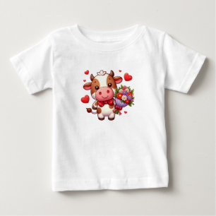 Cute Valentine's day cow Baby T-Shirt