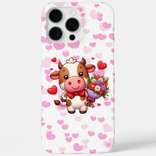Cute Valentine's day cow iPhone 16 Pro Max Case