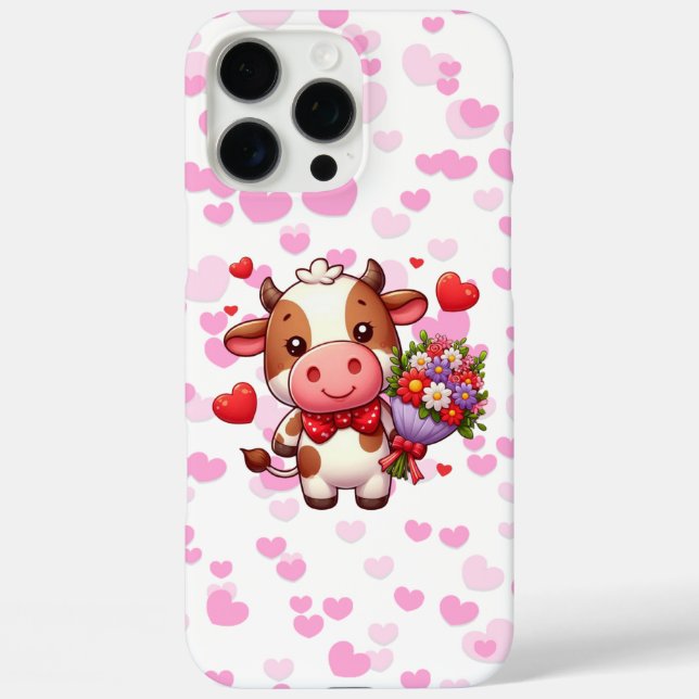 Cute Valentine's day cow Case-Mate iPhone Case (Back)