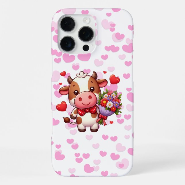 Cute Valentine's day cow iPhone Case (Back)