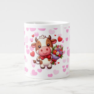 Cute Valentine's day cow Large Coffee Mug