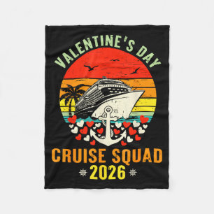 Cute Valentines Day Cruise 2026 Matching Cruise Fo Fleece Blanket