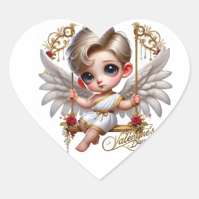 Cute Valentine's Day Cupid Sticker  (Front)