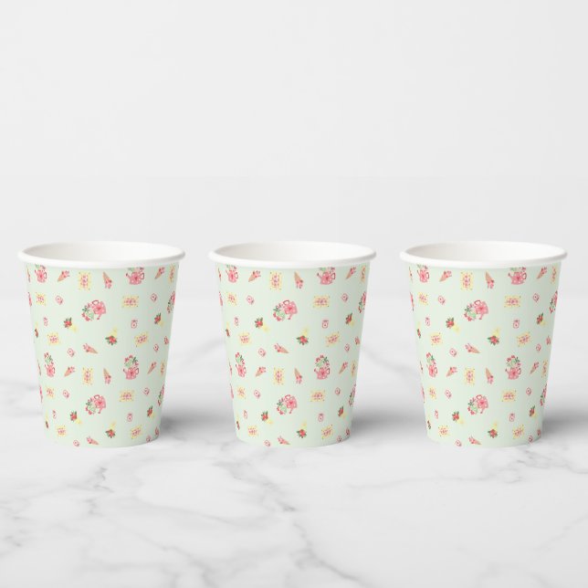 Cute Valentine's Day Desserts Sweet Treats Pastel  Paper Cups (Multi)