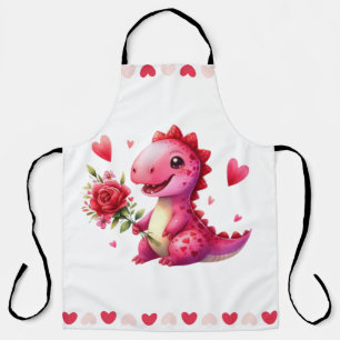 Cute Valentine's day dinosaur Apron
