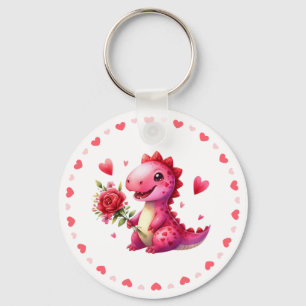 Cute Valentine's day dinosaur Keychain