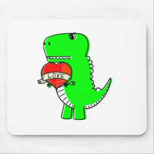 Cute Valentines Day Dinosaur Mouse Pad