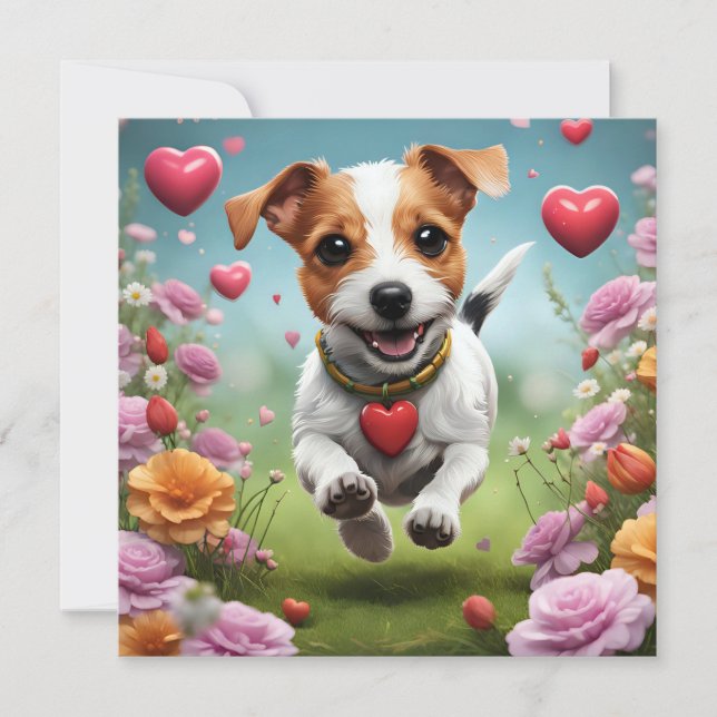 Cute Valentine's Day Dog greeting card (Front)