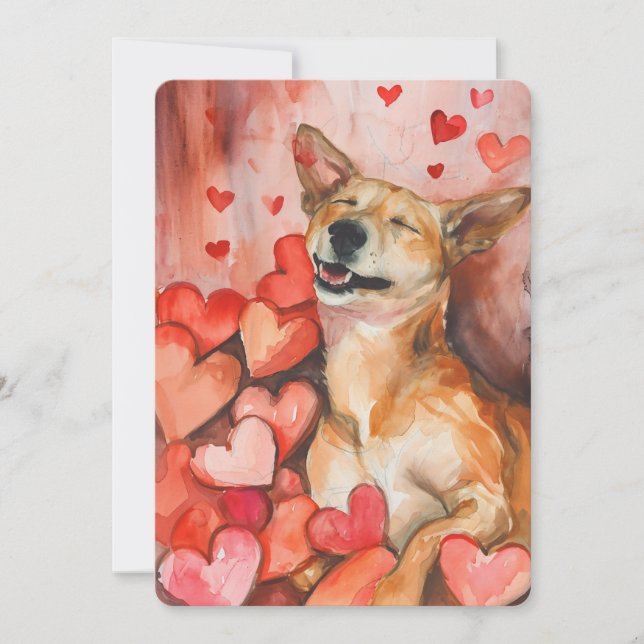 Cute Valentines Day Dog Holiday Card (Front)