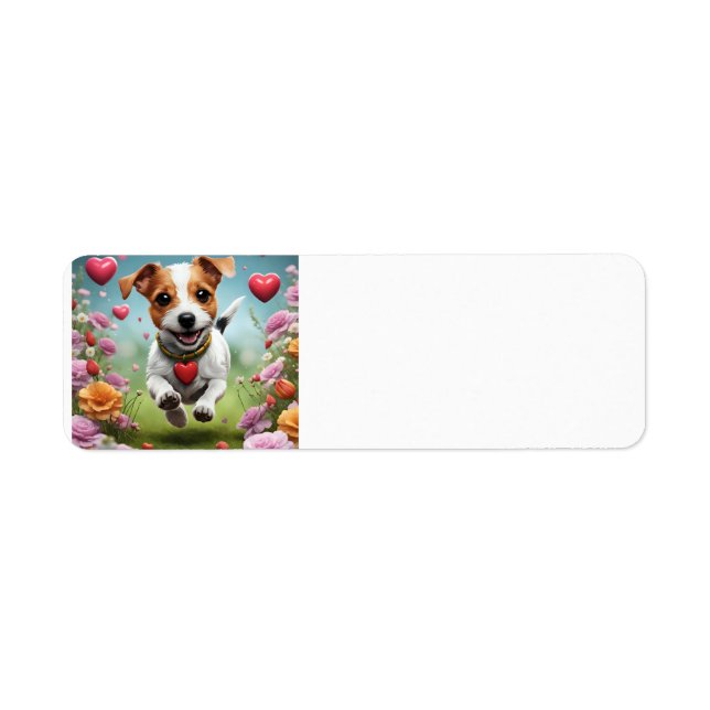 Cute Valentine's Day Dog return address label (Front)